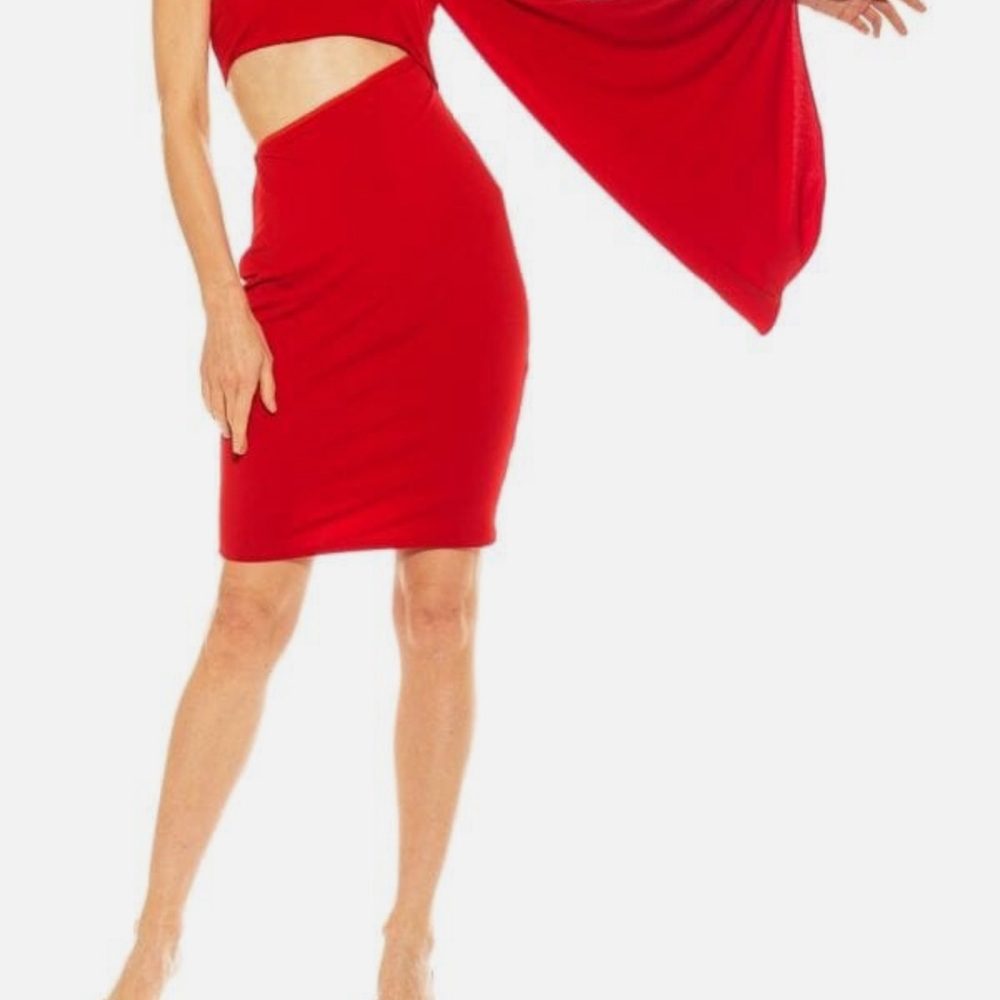 Alexia Admor Red Cut Out One Shoulder Mini Dress NEVER WORN BNWT